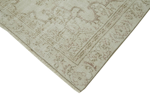 Vintage Beige Vintage Cotton Wool Handmade Area Rug 5'4'' x 9'4''