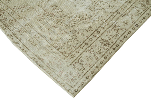 Vintage Beige Vintage Cotton Wool Handmade Area Rug 5'3'' x 8'4''