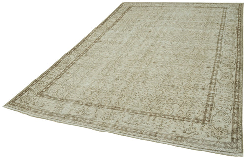 Vintage Beige Vintage Cotton Wool Handmade Area Rug 6'4'' x 10'0''