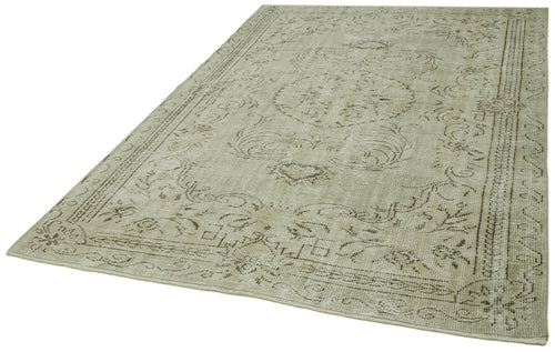 Vintage Beige Vintage Cotton Wool Handmade Area Rug 5'11'' x 8'9''