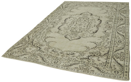 Vintage Beige Vintage Cotton Wool Handmade Area Rug 6'5'' x 9'5''