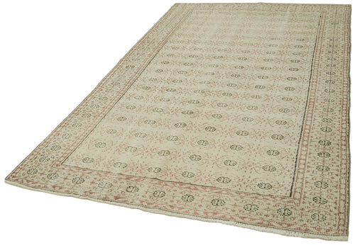 Vintage Beige Vintage Cotton Wool Handmade Area Rug 5'2'' x 8'11''
