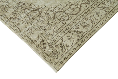 Vintage Beige Vintage Cotton Wool Handmade Area Rug 5'9'' x 9'5''