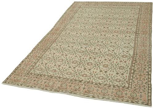 Vintage Beige Vintage Cotton Wool Handmade Area Rug 5'0'' x 8'7''