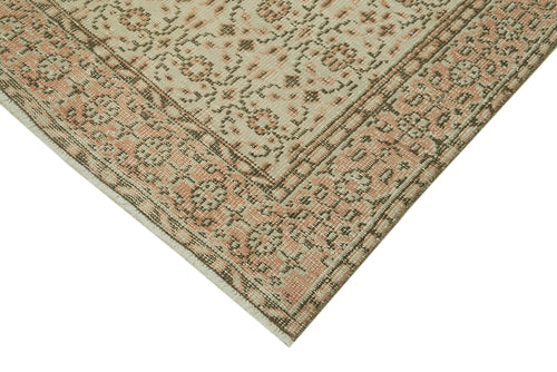 Vintage Beige Vintage Cotton Wool Handmade Area Rug 5'0'' x 8'7''