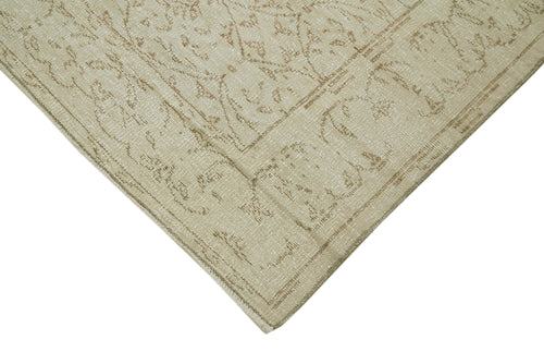 Vintage Beige Vintage Cotton Wool Handmade Area Rug 6'4'' x 9'7''