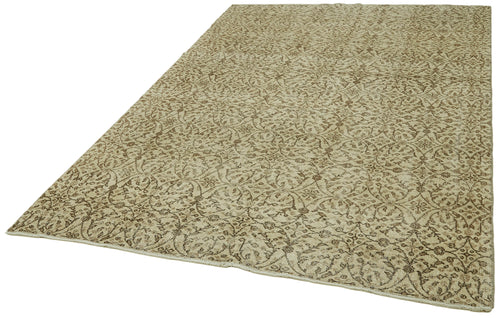 Vintage Beige Vintage Cotton Wool Handmade Area Rug 5'10'' x 8'10''