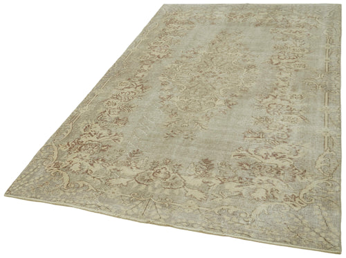Vintage Beige Vintage Cotton Wool Handmade Area Rug 5'1'' x 8'11''