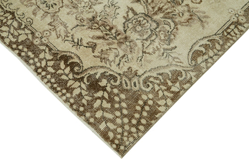 Vintage Beige Vintage Cotton Wool Handmade Area Rug 5'2'' x 9'5''