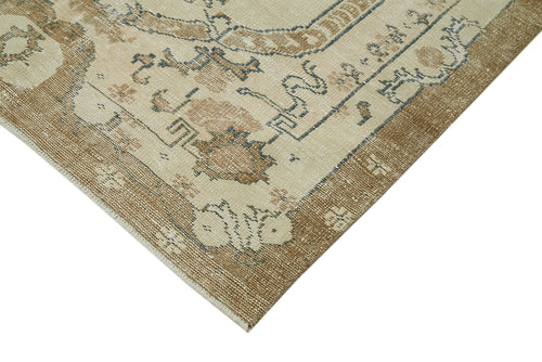 Vintage Beige Vintage Cotton Wool Handmade Area Rug 5'2'' x 8'11''