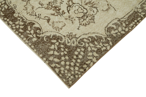 Vintage Beige Vintage Cotton Wool Handmade Area Rug 5'9'' x 9'6''