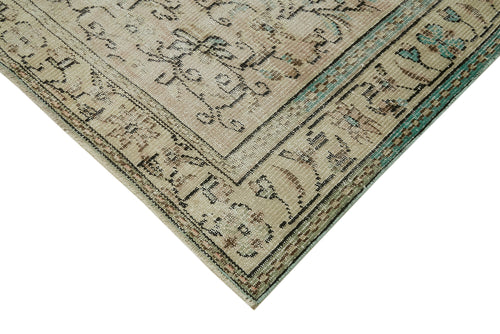 Vintage Beige Vintage Cotton Wool Handmade Area Rug 5'5'' x 9'1''