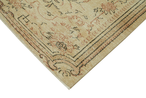 Vintage Beige Vintage Cotton Wool Handmade Area Rug 5'4'' x 8'1''