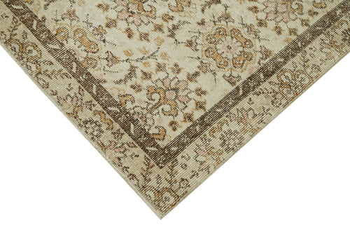 Vintage Beige Vintage Cotton Wool Handmade Area Rug 5'7'' x 9'11''
