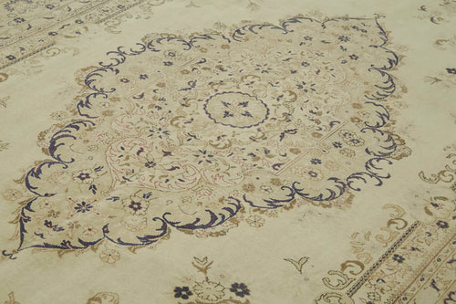 Persian Beige Classic Cotton Wool Handmade Area Rug 7'0'' x 10'4''