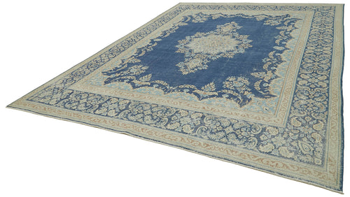 Katar Vintage Beige Vintage Wool Cotton Handmade Rug 9'11'' x 13'3''