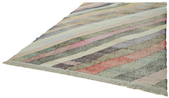 Handmade Area Rug - Geometric Cotton Wool Rug 8'2'' x 10'6'' | Vintage Neutral Beige