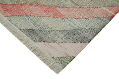 Handmade Area Rug - Geometric Cotton Wool Rug 8'2'' x 10'6'' | Vintage Neutral Beige