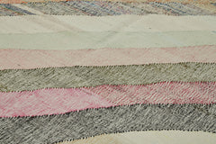 Handmade Area Rug - Geometric Cotton Wool Rug 8'2'' x 10'6'' | Vintage Neutral Beige