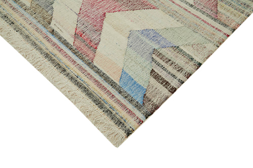 Handmade Area Rug – Vintage Turkish Wool Carpet 8'2''x10'1'' Geometric Cotton Wool