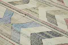 Handmade Area Rug – Vintage Turkish Wool Carpet 8'2''x10'1'' Geometric Cotton Wool