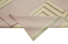 Handmade Area Rug – Beige Geometric Cotton Wool Durable Floor Covering 9'1"x12'3"