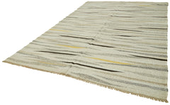 Kendir Beige Geometric Hemp Handmade Rug 8'1'' x 11'11''