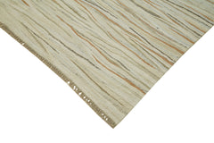 Kendir Beige Geometric Hemp Handmade Rug 8'2'' x 11'6''