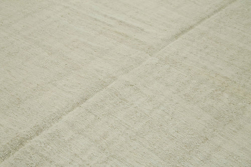 Kendir Beige Geometric Hemp Handmade Rug 7'7'' x 11'5''