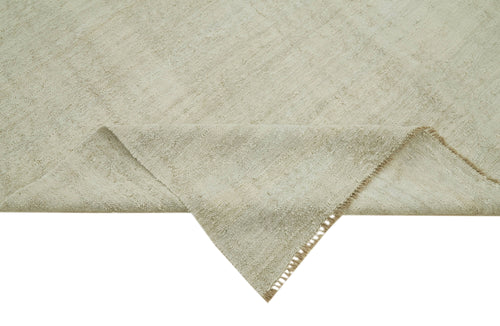Kendir Beige Geometric Hemp Handmade Rug 7'7'' x 11'5''