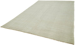 Kendir Beige Geometric Hemp Handmade Rug 7'9'' x 11'2''