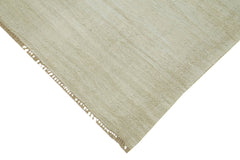 Kendir Beige Geometric Hemp Handmade Rug 7'9'' x 11'2''
