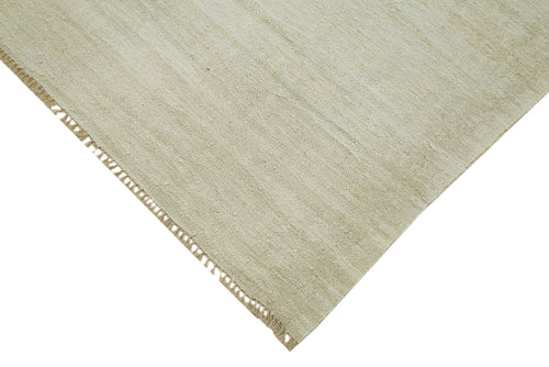 Kendir Beige Geometric Hemp Handmade Rug 7'9'' x 11'2''