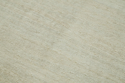 Kendir Beige Geometric Hemp Handmade Rug 7'9'' x 11'2''