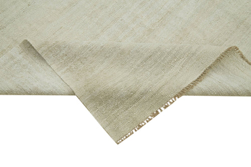 Kendir Beige Geometric Hemp Handmade Rug 7'9'' x 11'2''