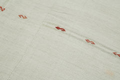 Kendir White Geometric Hemp Handmade Rug 6'1'' x 15'4''