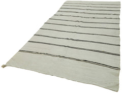 Kendir White Geometric Hemp Handmade Rug 5'5'' x 12'2''