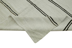 Kendir White Geometric Hemp Handmade Rug 5'5'' x 12'2''