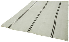 Kendir White Geometric Hemp Handmade Rug 6'11'' x 8'8''