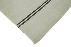 Kendir White Geometric Hemp Handmade Rug 6'11'' x 8'8''