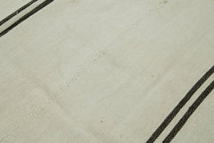 Kendir White Geometric Hemp Handmade Rug 6'11'' x 8'8''