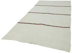 Kendir White Geometric Hemp Handmade Rug 5'9'' x 12'3''