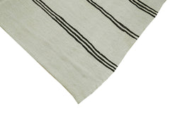 Kendir White Geometric Hemp Handmade Rug 5'10'' x 11'6''