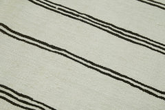 Kendir White Geometric Hemp Handmade Rug 5'10'' x 11'6''