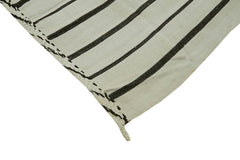 Kendir White Geometric Hemp Handmade Rug 6'7'' x 8'1''