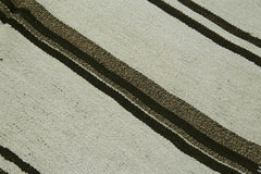 Kendir White Geometric Hemp Handmade Rug 5'1'' x 10'11''