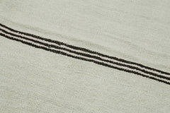 Kendir White Geometric Hemp Handmade Rug 6'1'' x 11'11''