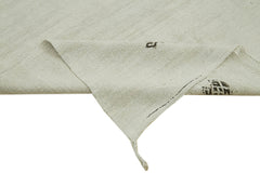 Kendir White Geometric Hemp Handmade Rug 6'1'' x 11'11''