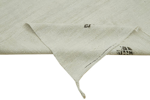 Kendir White Geometric Hemp Handmade Rug 6'1'' x 11'11''