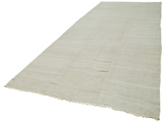 Kendir White Geometric Hemp Handmade Rug 6'2'' x 15'0''
